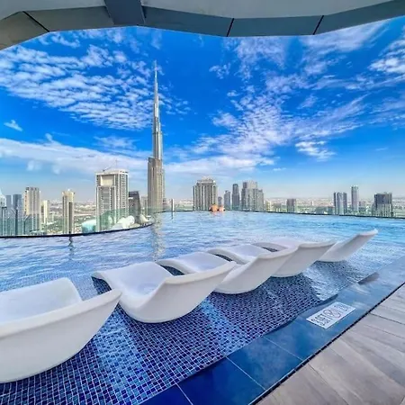 Paramount Tower -Rooftop Infinty/Burj Khalifa View Dubai Exterior photo